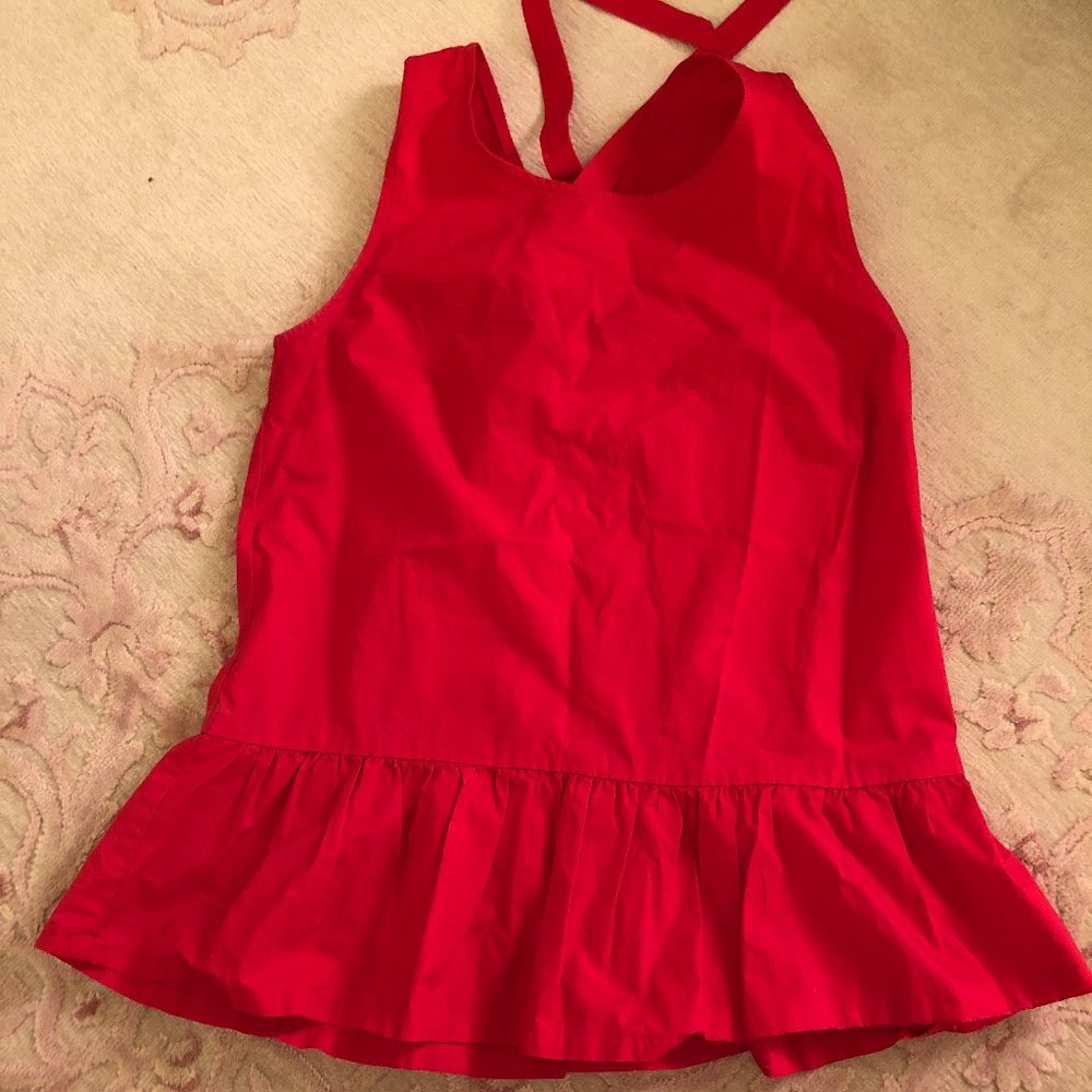 J crew round neck red top
